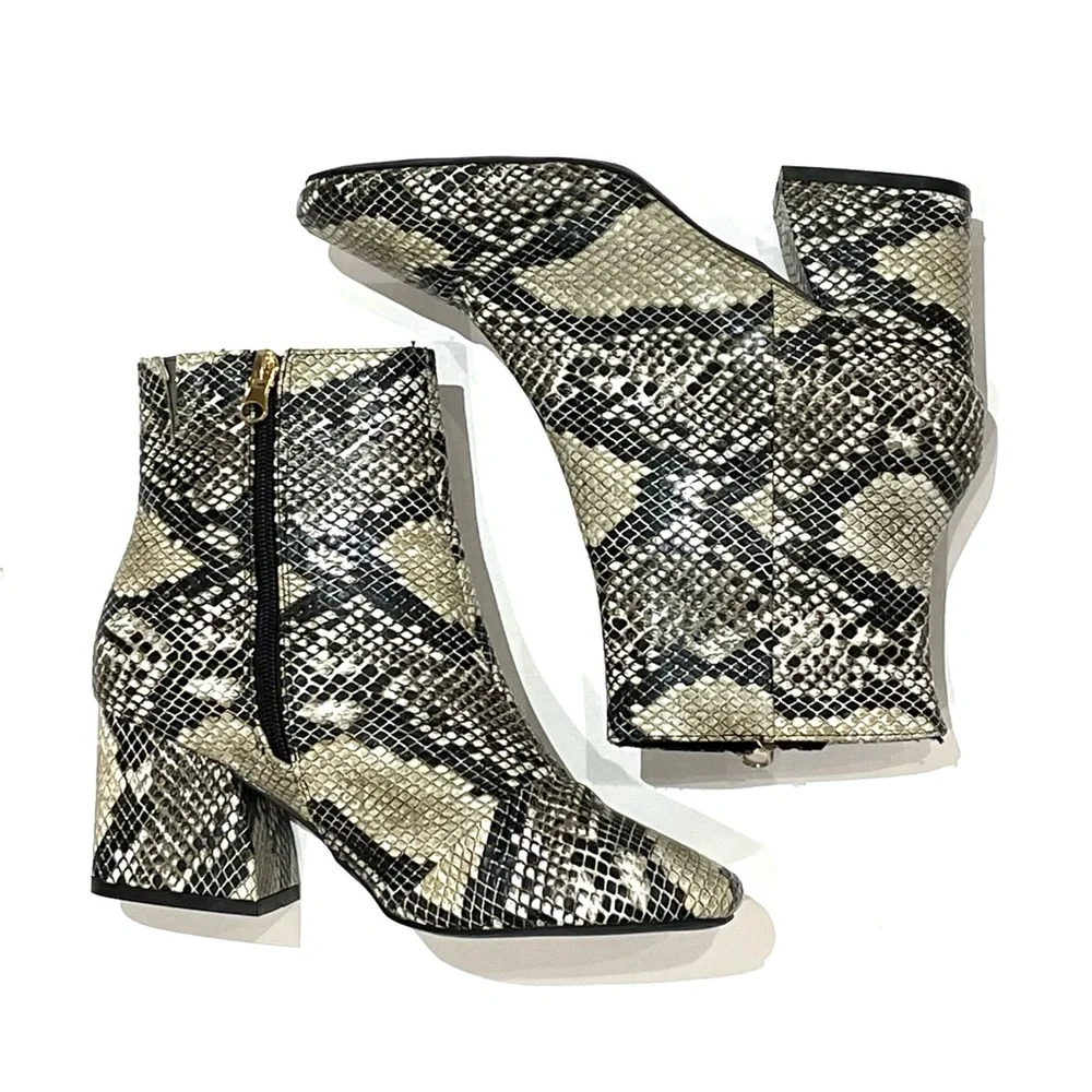 SOSO Faux Snake Skin Ankle Booties - Picture 7 of 9